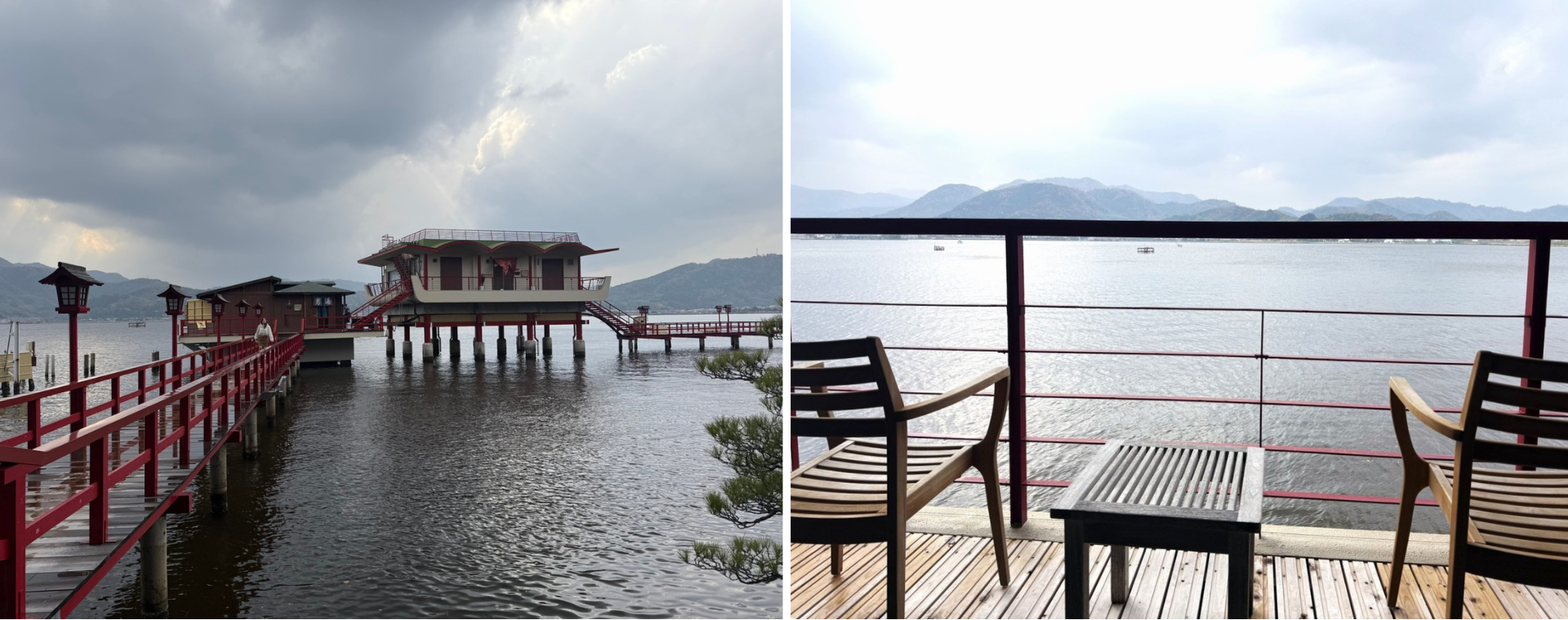 「望湖樓」則因曾出現在《名偵探柯南》作品而聞名。這裡最具代表性的,是那座全日本唯一建在湖上的湯屋。